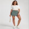 ODODOS Modal Soft Wrap Mini Skorts with Pocket for Women High Waist Asymmetrical Hem Relaxed Shorts, Slate Green, X-Large view 4