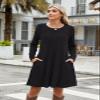 BELAROI Sweater Dress Plus Size Black Dresses for Curvy Women Long Sleeve Crew Neck Casual Tunic Fall Winter Oufits Pockets (5X, Black) view 3