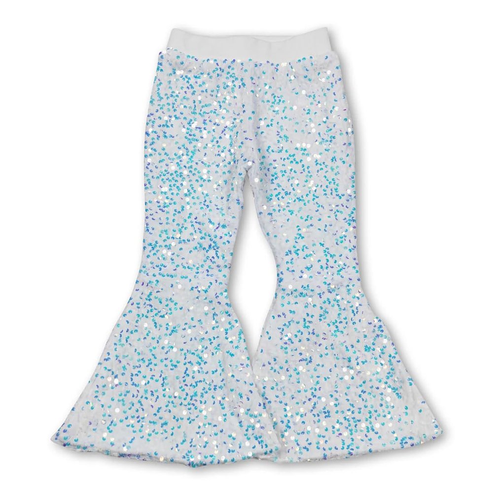 Yawoo Haan White Sequins Pants