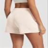 ODODOS Modal Soft Wrap Mini Skorts with Pocket for Women High Waist Asymmetrical Hem Relaxed Shorts, Beige, Large view 2