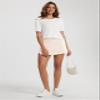 ODODOS Modal Soft Wrap Mini Skorts with Pocket for Women High Waist Asymmetrical Hem Relaxed Shorts, Beige, Large view 3