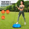 VEVOR 23-inch Half Exercise Ball Trainer, 660 lbs Capacity Balance Ball, Includes Resistance Bands and Pump, Ideal for Full Body Workouts, Yoga, and Strength Training at Home Gym, Blue view 3