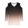 3/4 Length Sleeve Womens Tops Sexy Off The Shoulder Tops for Women Summer V Neck T-Shirt Solid Color/Graphic Tees 2025 Casual Clothes Business Dressy Top Trendy Going Out Shirts Boho Fashion Cute view 4