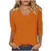 3/4 Length Sleeve Womens Tops Sexy Off The Shoulder Tops for Women Summer V Neck T-Shirt Solid Color/Graphic Tees 2025 Casual Clothes Business Dressy Top Trendy Going Out Shirts Boho Fashion Cute view 1