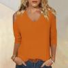3/4 Length Sleeve Womens Tops Sexy Off The Shoulder Tops for Women Summer V Neck T-Shirt Solid Color/Graphic Tees 2025 Casual Clothes Business Dressy Top Trendy Going Out Shirts Boho Fashion Cute view 2
