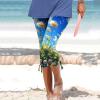 Leggings for Women 2024 Capri Pants Leggings Fitness Tights Workout Print Gym Capri Trousers 3/4 Length Cropped Pants view 2