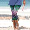 Leggings for Women 2024 Capri Pants Leggings Fitness Tights Workout Print Gym Capri Trousers 3/4 Length Cropped Pants view 2