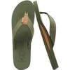 KuaiLu Men's Leather Flip Flops Arch Support Summer Beach Pool Water Thong Sandals Waterproof Rubber Walking Shoes Slip on Orthotic Casual Sport Cushioned Slides Shower Slippers Army Green Size 10.5 view 1