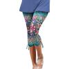 Leggings for Women 2024 Capri Pants Leggings Fitness Tights Workout Print Gym Capri Trousers 3/4 Length Cropped Pants view 1
