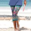 Leggings for Women 2024 Capri Pants Leggings Fitness Tights Workout Print Gym Capri Trousers 3/4 Length Cropped Pants view 2