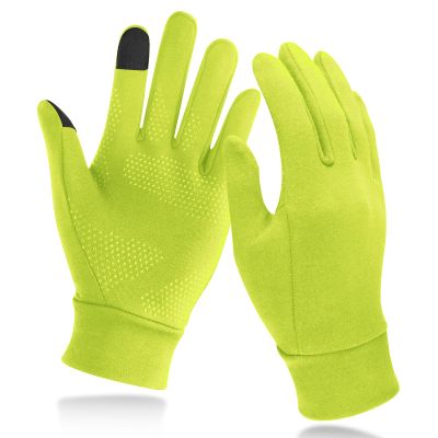 Unigear Running Gloves, Touch Screen Anti-Slip Lightweight Gloves Liners for Cycling Biking Sporting Driving for Men Women (ChartreuseMedium)