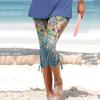 Leggings for Women 2024 Capri Pants Leggings Fitness Tights Workout Print Gym Capri Trousers 3/4 Length Cropped Pants view 2