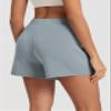 ODODOS Modal Soft Wrap Mini Skorts with Pocket for Women High Waist Asymmetrical Hem Relaxed Shorts, Grey Blue, Medium view 2