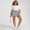 ODODOS Modal Soft Wrap Mini Skorts with Pocket for Women High Waist Asymmetrical Hem Relaxed Shorts, Grey Blue, Medium view 3