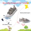 Cozystep Toddler Boys Girls Slip On Canvas Sneakers Cartoon Dinasour Printed Little Kid Unisex Adjustable Strap Walking Shoes Lazy Shoes with Hook and Loops view 4