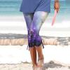 Leggings for Women 2024 Capri Pants Leggings Fitness Tights Workout Print Gym Capri Trousers 3/4 Length Cropped Pants view 2
