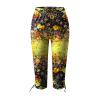 NineFit Basics Leggings for Women 2024 Capri Pants Leggings Fitness Tights Workout Print Gym Capri Trousers 3/4 Length Cropped Pants Yellow, XX-Large view 3