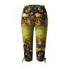 NineFit Basics Leggings for Women 2024 Capri Pants Leggings Fitness Tights Workout Print Gym Capri Trousers 3/4 Length Cropped Pants Yellow, XX-Large view 4