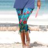 Leggings for Women 2024 Capri Pants Leggings Fitness Tights Workout Print Gym Capri Trousers 3/4 Length Cropped Pants view 2