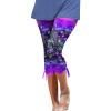 Leggings for Women 2024 Capri Pants Leggings Fitness Tights Workout Print Gym Capri Trousers 3/4 Length Cropped Pants Dark Blue view 1