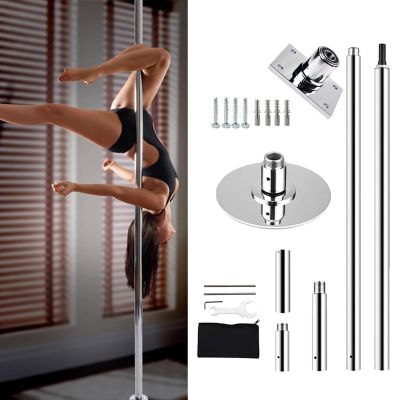 Spinning Pole Portable Removable Professional Stripper Dance Pole Ceiling Mounted, Smooth Connection Dancing Tube Kit for Carpet, Adjustable Home Fitness Pole with Fixed Plate(Size:2.2m-2.7m(7.2ft-8.8
