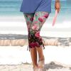 Leggings for Women 2024 Capri Pants Leggings Fitness Tights Workout Print Gym Capri Trousers 3/4 Length Cropped Pants view 2