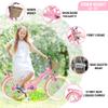 BALINGE 20" Inch Girls Cruiser Bike Single-Speed Hybrid City Bicycle for Youth Over 7 Years Old with Wicker Basket & Rear RackKids Cycle BikesLightweight, Hand Brake&Pedal BrakeLight Pink view 4