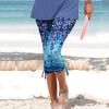 Leggings for Women 2024 Capri Pants Leggings Fitness Tights Workout Print Gym Capri Trousers 3/4 Length Cropped Pants view 2