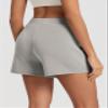 ODODOS Modal Soft Wrap Mini Skorts with Pocket for Women High Waist Asymmetrical Hem Relaxed Shorts, Light Gray, Large view 2