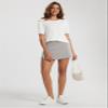 ODODOS Modal Soft Wrap Mini Skorts with Pocket for Women High Waist Asymmetrical Hem Relaxed Shorts, Light Gray, Large view 3