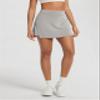 ODODOS Modal Soft Wrap Mini Skorts with Pocket for Women High Waist Asymmetrical Hem Relaxed Shorts, Light Gray, Large view 4