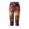 Leggings for Women 2024 Capri Pants Leggings Fitness Tights Workout Print Gym Capri Trousers 3/4 Length Cropped Pants Orange view 3
