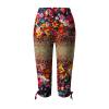 Leggings for Women 2024 Capri Pants Leggings Fitness Tights Workout Print Gym Capri Trousers 3/4 Length Cropped Pants Orange view 4