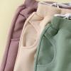 Pivanzore Toddler Baby Boys Girls Sweatpants 3 Pack Solid Color Elastic Waist Bottom Pants Newborn Infant Trousers (Green Apricot Purple, 12-18 Months) view 2