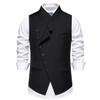 UEAUY Men's Casual Business Vests Lightweight Wedding Vests Dress Waistcoat V-Neck Button Suit Vest Black 2 Large view 1