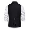 UEAUY Men's Casual Business Vests Lightweight Wedding Vests Dress Waistcoat V-Neck Button Suit Vest Black 2 Large view 3