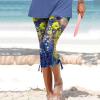Leggings for Women 2024 Capri Pants Leggings Fitness Tights Workout Print Gym Capri Trousers 3/4 Length Cropped Pants view 2