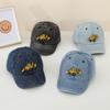 Vintage Cartoon Cotton Embroidery Excavator Basseball Caps for Kids Toddler Boys Girls Adjustable Cowboy Hat Light Blue view 2