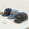 Vintage Cartoon Cotton Embroidery Excavator Basseball Caps for Kids Toddler Boys Girls Adjustable Cowboy Hat Light Blue view 3
