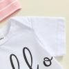 Ursobutegl Newborn Baby Boy Girl Clothes Im New Here Romper Bodysuit Striped Pants Set with Hat Coming Home Hospital Outfits (Pink, 0-3 Months) view 4