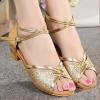 Egmy Toddler Girls Latin Dancing Shoes Low Heel Sequin Kids Ballroom Dance Shoes for Girls Practice Performance Dancing Sandals (Silver, 11.5 Little Child) view 4