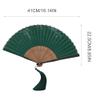 KAHEGIND Hand-held Bamboo Leaf Pattern Folding Fan Bamboo New Chinese Style Portable Hand Fan Gift Fan Dance Fan Small Folding Fan(Color:Green) view 2