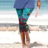 Leggings for Women 2024 Capri Pants Leggings Fitness Tights Workout Print Gym Capri Trousers 3/4 Length Cropped Pants view 2