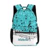 CUXWEOT Personalized Waterproof School Daypack Piano Music Notes Light Blue Print Shoulders Bags Backpack view 1