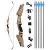 62 Inch ILF American Hunting Bow 25-60Lbs Metal Riser Competition Athletic Recurve Bow for Adult Right Handed Hunting Longbow (Earth, 35 lbs) view 1