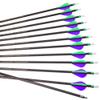 ACCMOS 12pc 28-Inch Spine-400 Arrow Removable Tips Targeting Hunting Arrow Plastic Fletching 2 Inch Vane Carbon Arrows for Compound Bow Recurve Bow Adult Youth Archery Purple Green view 1
