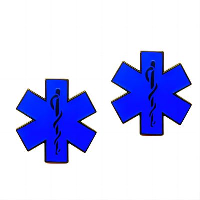 2 Star of Life Enamel Pins, Emergency Medical Response Metal Alloy Pins