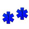2 Star of Life Enamel Pins, Emergency Medical Response Metal Alloy Pins view 1