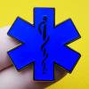 2 Star of Life Enamel Pins, Emergency Medical Response Metal Alloy Pins view 2