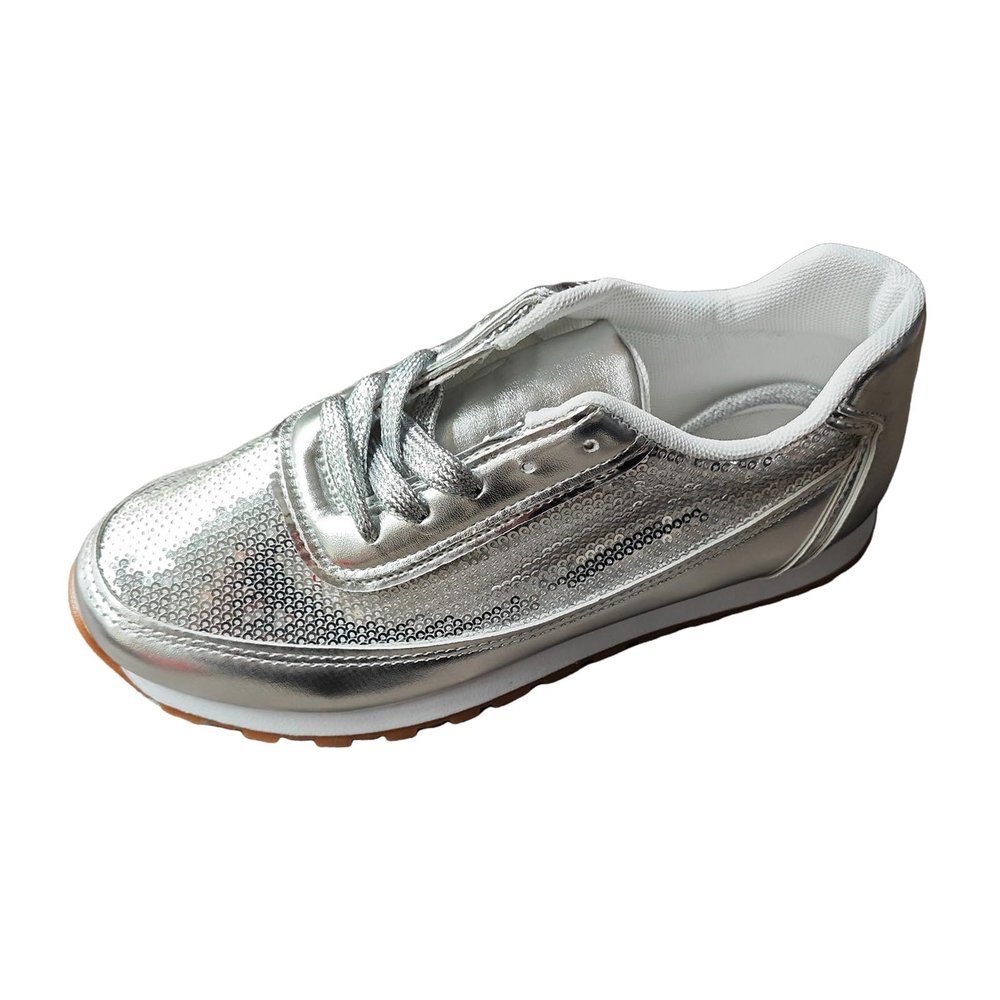 NineFit Basics Women Lace Up Sneakers Casual Walking Shoes Low top Fashion Sneakers Sneakers for Women Comfortable Flats Breathable Slip on Sneakers Women Slip on Shoes Silver, 9
